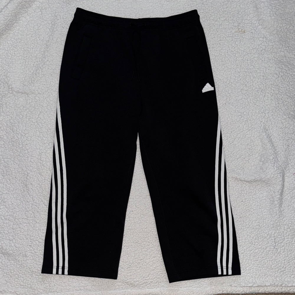 Women’s Adidas Black Sweatpants with White Stripes